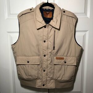 Vintage Tan Black Sheep Inc Down Insulation Vest Size L